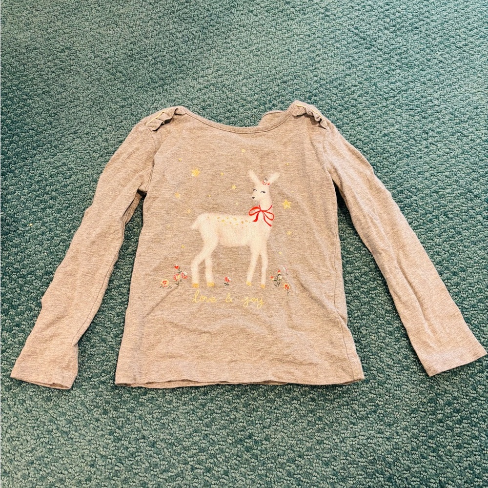 CARTER’S Gray Long Sleeve Shirt with Deer Design, Size 4T